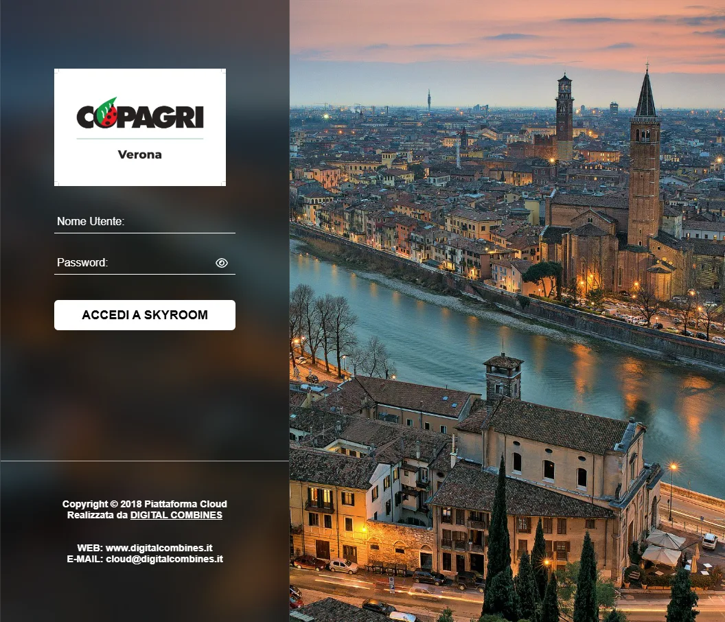 Screenshot login Skyhorizon Skyroom - Desktop remoto via web HTML5